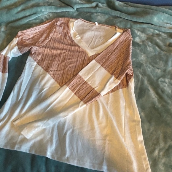 NWOT SHEIN top. White and brown. Size 3XL. - Picture 2 of 8